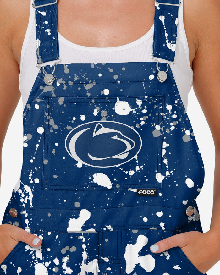 Penn State Nittany Lions Womens Paint Splatter Bib Overalls FOCO - FOCO.com