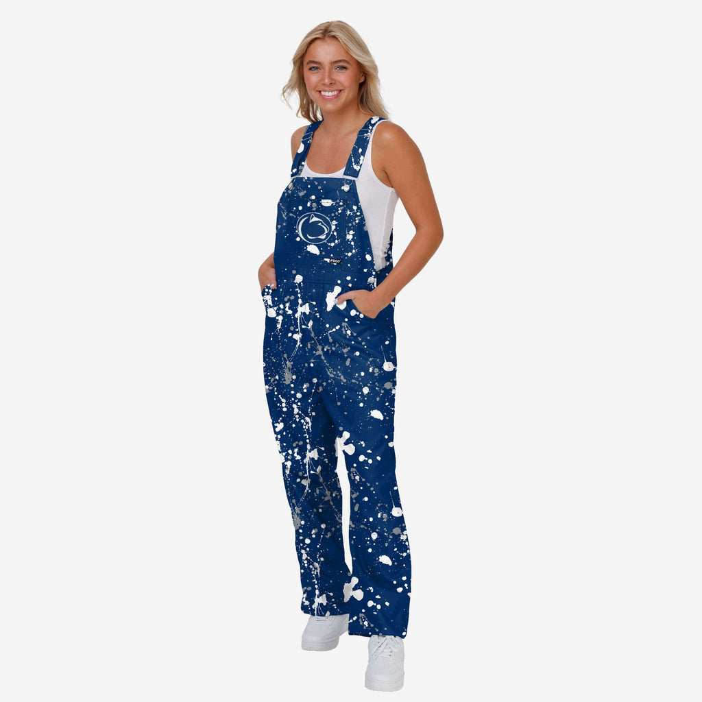 Penn State Nittany Lions Womens Paint Splatter Bib Overalls FOCO XS - FOCO.com