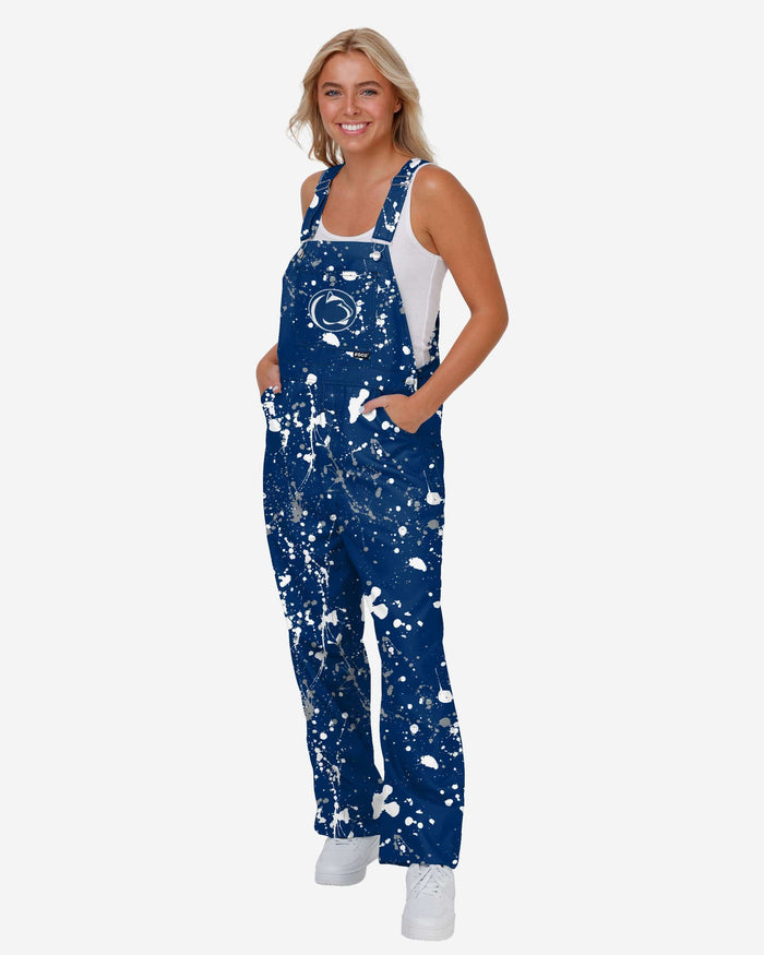 Penn State Nittany Lions Womens Paint Splatter Bib Overalls FOCO XS - FOCO.com