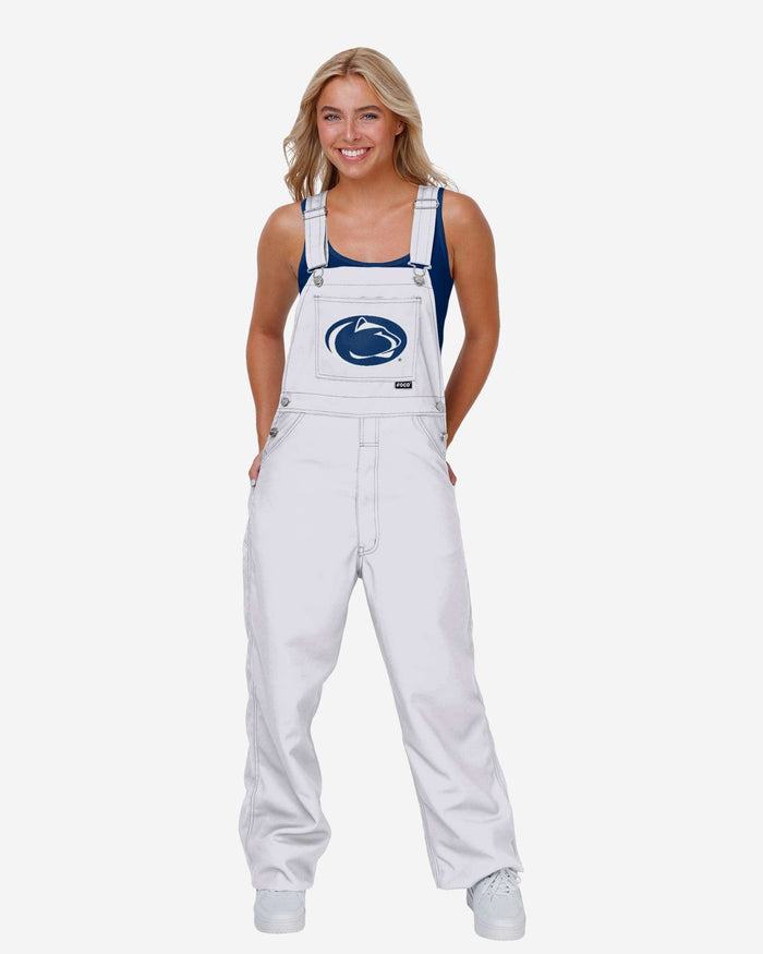 Penn State Nittany Lions Womens Solid White Thematic Bib Overalls FOCO XS - FOCO.com