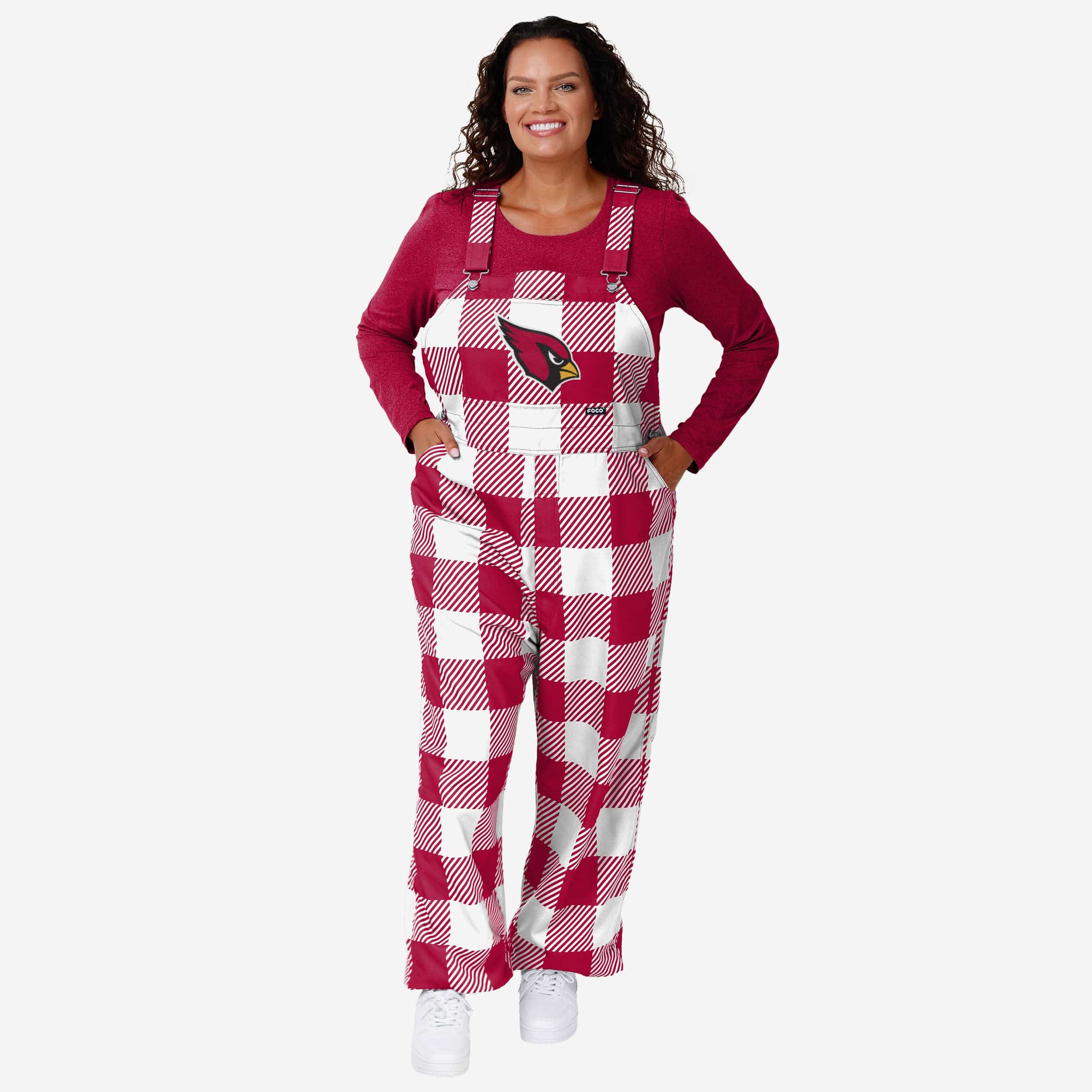 St Louis Cardinals Womens Plaid Bib Overalls FOCO