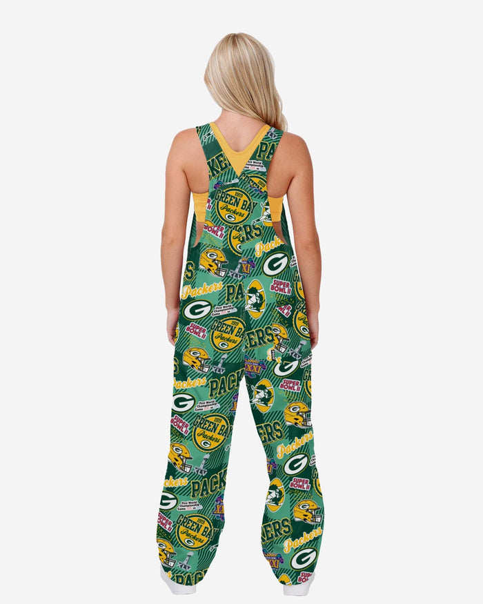 Green Bay Packers Womens Historic Print Bib Overalls FOCO - FOCO.com