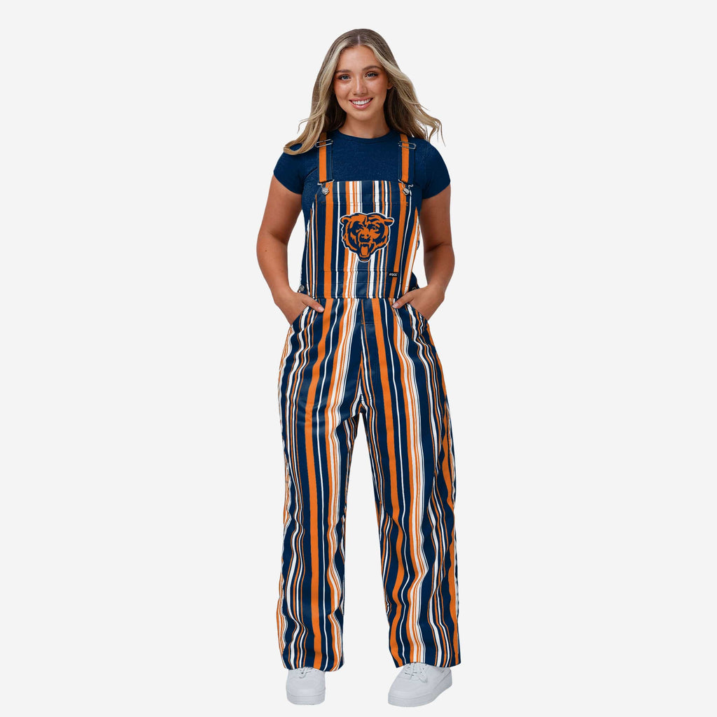 Chicago Bears Womens Hyper Stripe Bib Overalls FOCO