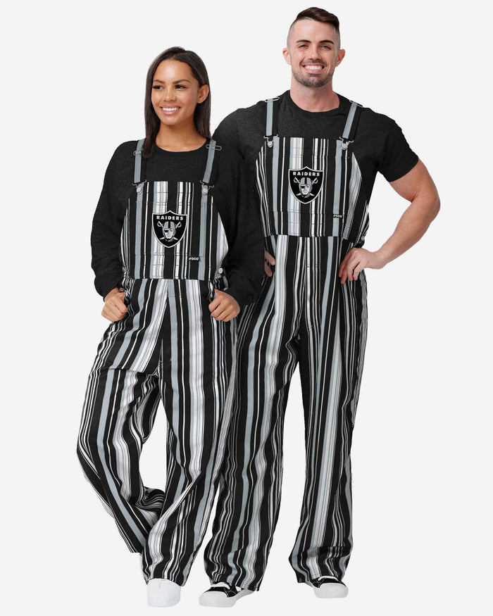 FOCO Las Vegas Raiders NFL Womens Hyper Stripe Bib Overalls