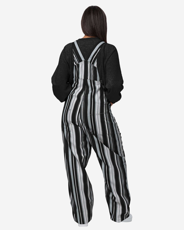 Las Vegas Raiders Womens Hyper Stripe Bib Overalls FOCO - FOCO.com