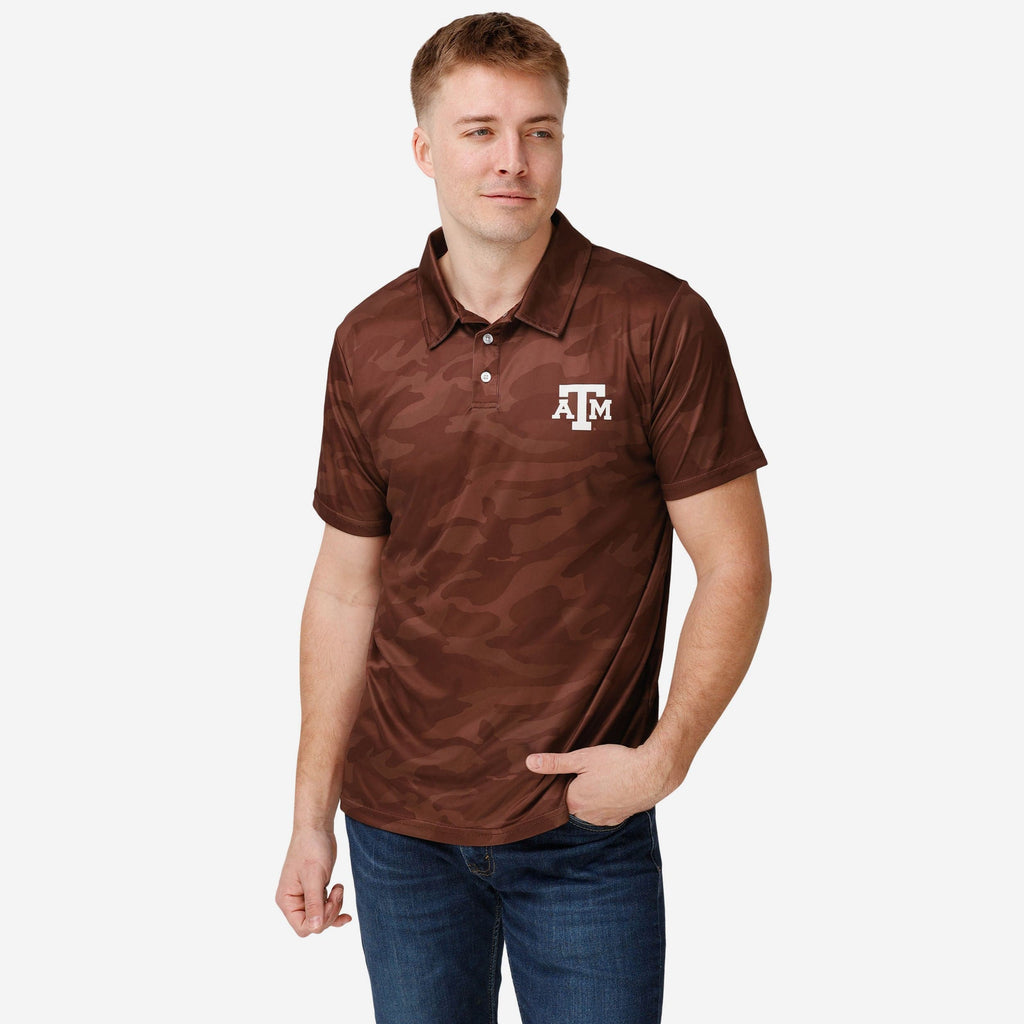 Texas A&M Aggies Color Camo Polyester Polo FOCO S - FOCO.com