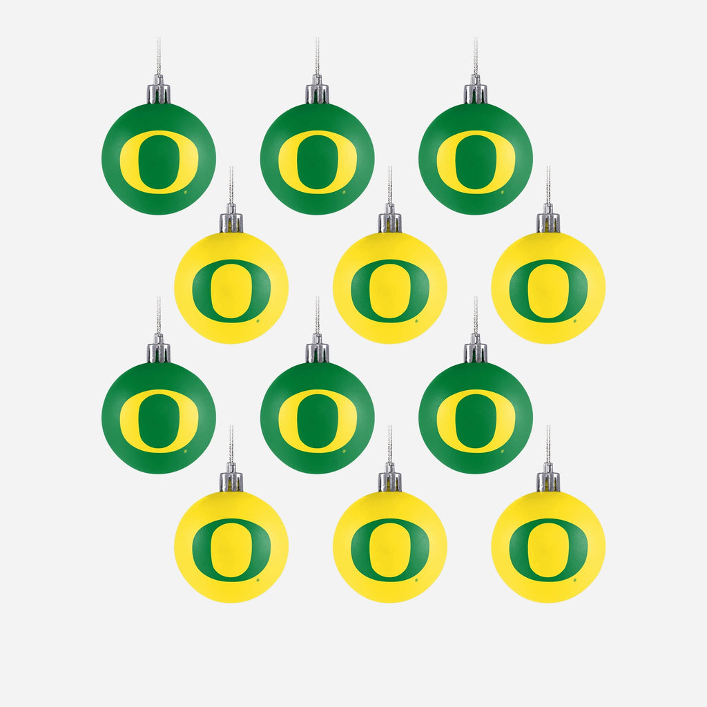 Oregon Ducks 12 Pack Ball Ornament Set Foco - FOCO.com