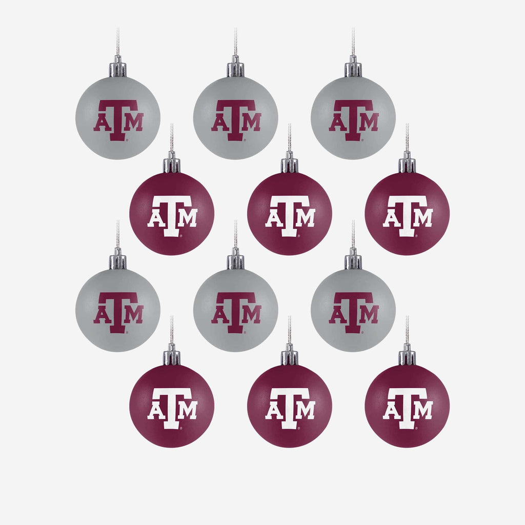 Texas A&M Aggies 12 Pack Ball Ornament Set FOCO - FOCO.com