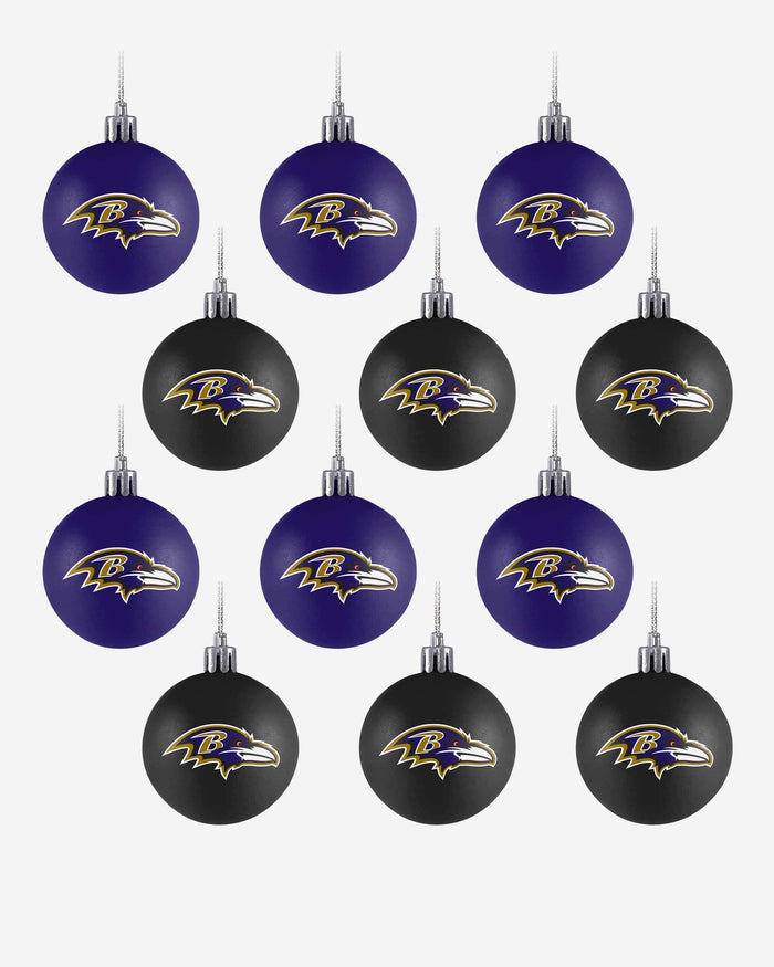 Baltimore Ravens 12 Pack Ball Ornament Set FOCO - FOCO.com