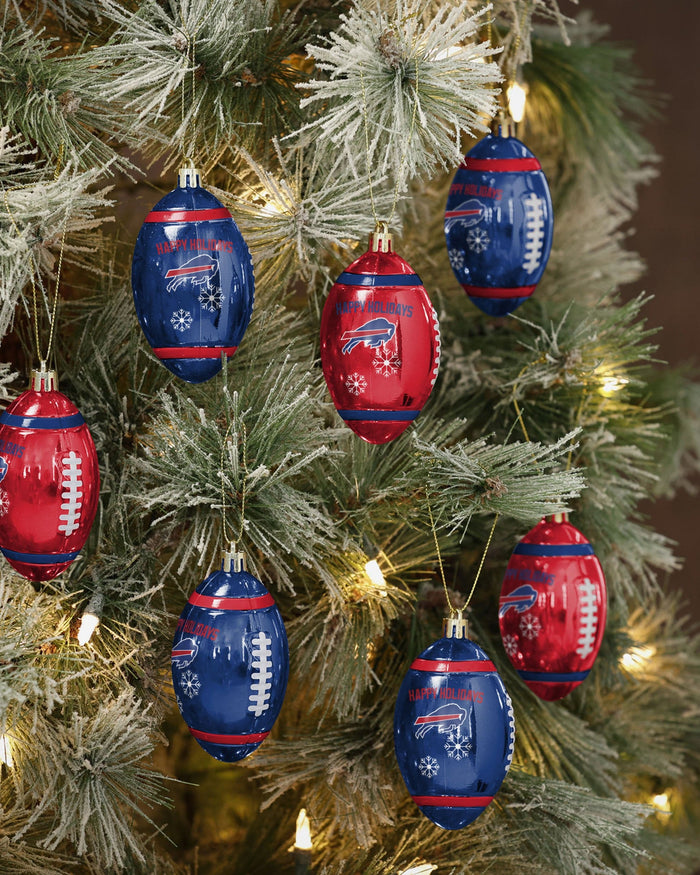 Buffalo Bills 12 Pack Football Ornament Set FOCO - FOCO.com