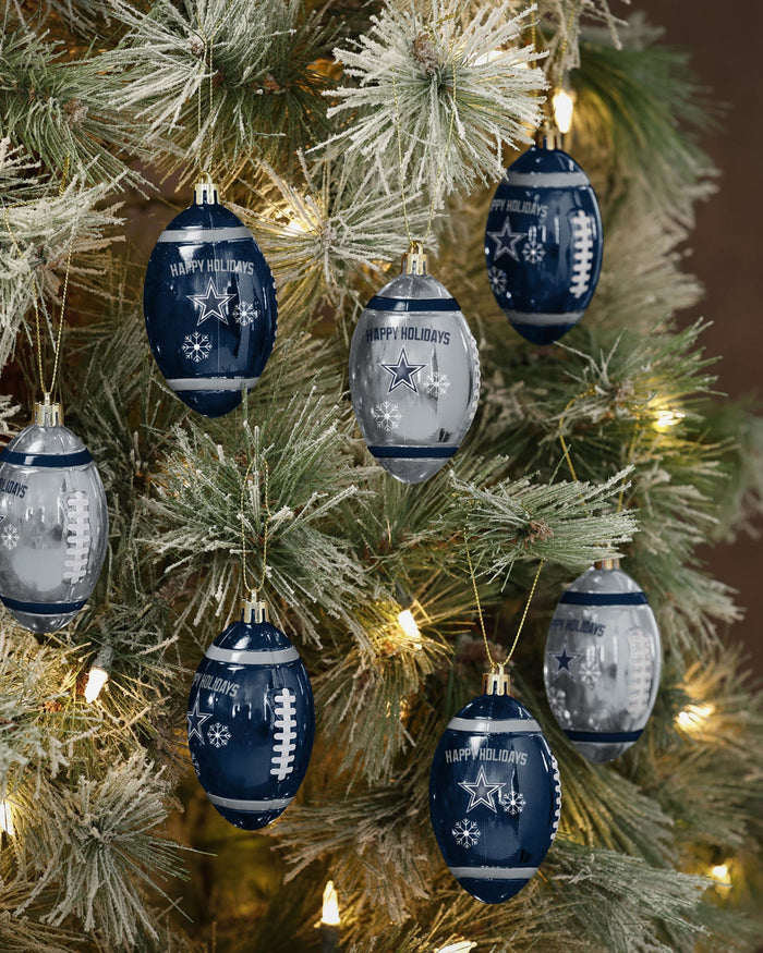 Dallas Cowboys 12 Pack Football Ornament Set FOCO - FOCO.com