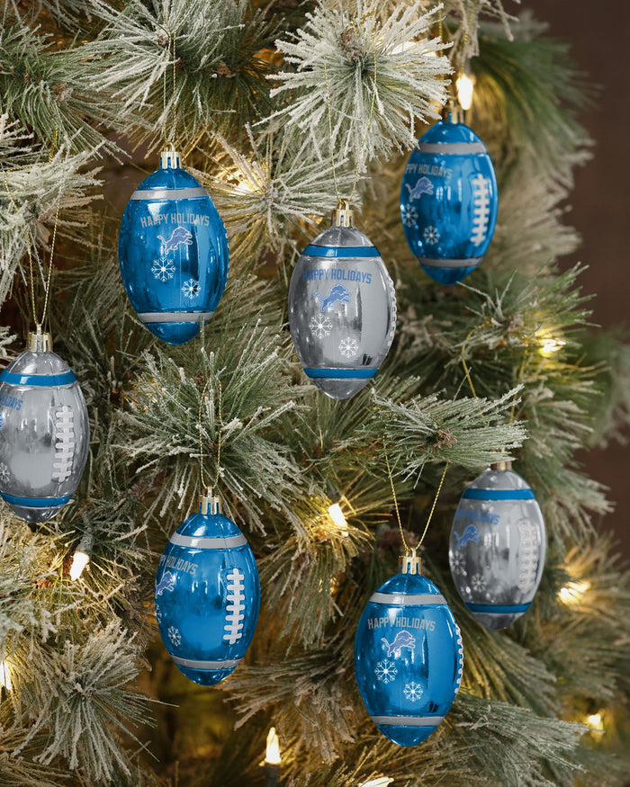 Detroit Lions 12 Pack Football Ornament Set FOCO - FOCO.com