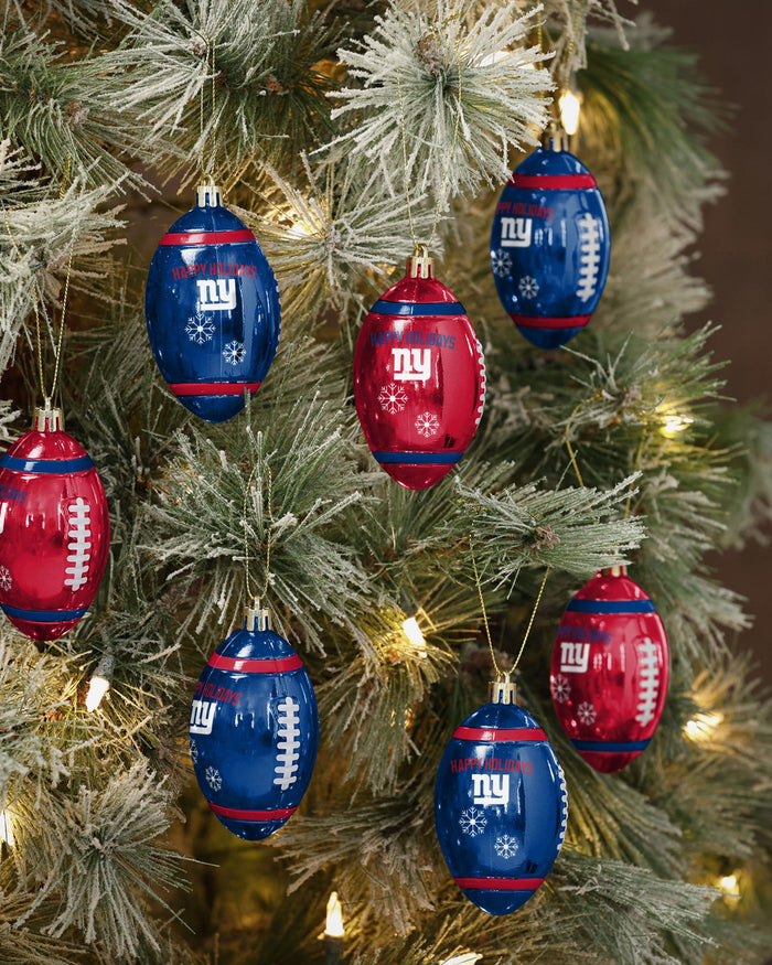 New York Giants 12 Pack Football Ornament Set FOCO - FOCO.com