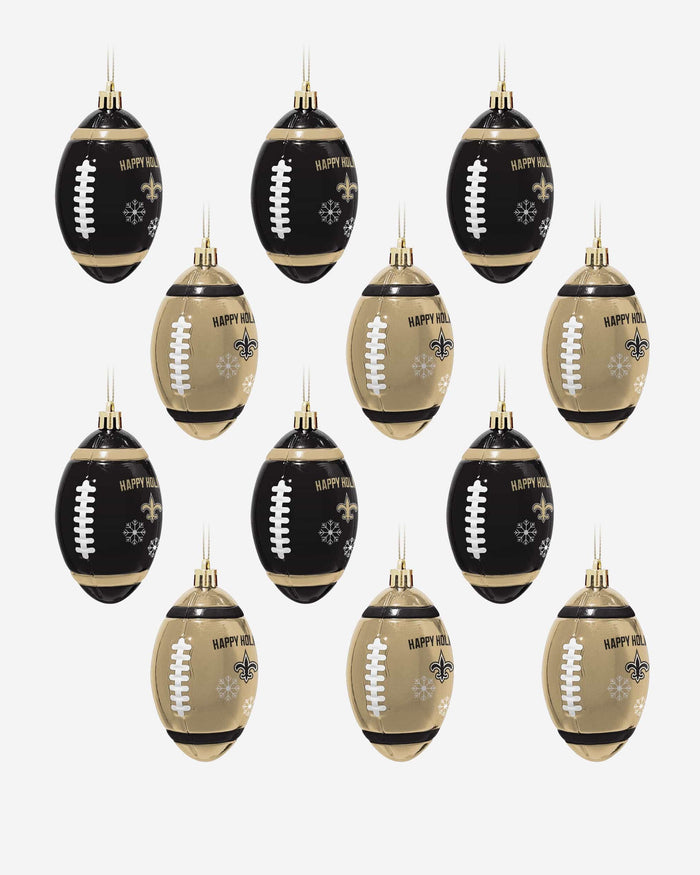 New Orleans Saints 12 Pack Football Ornament Set FOCO - FOCO.com