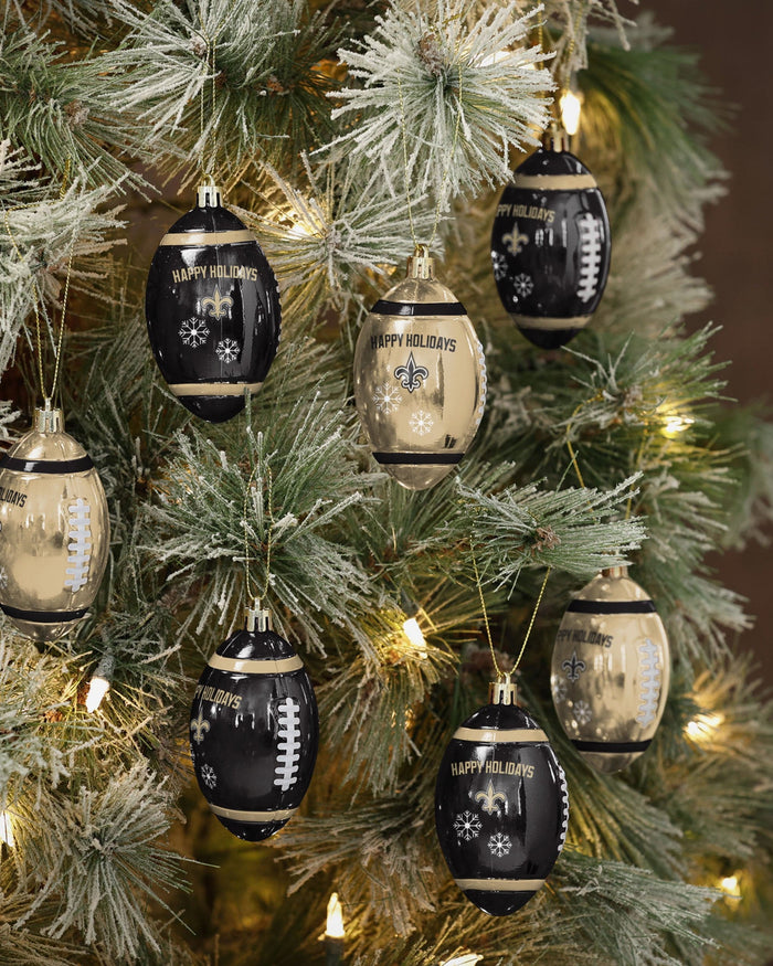 New Orleans Saints 12 Pack Football Ornament Set FOCO - FOCO.com