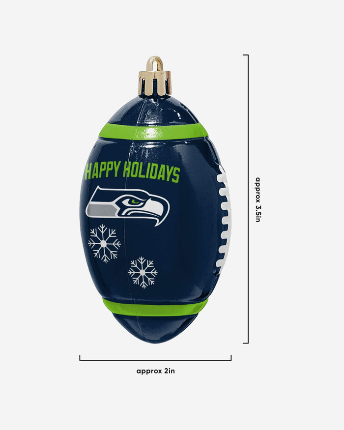 Seattle Seahawks 12 Pack Football Ornament Set FOCO - FOCO.com