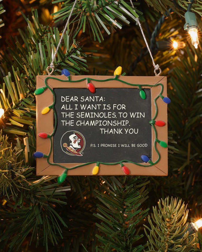 Florida State Seminoles Resin Chalkboard Sign Ornament FOCO - FOCO.com