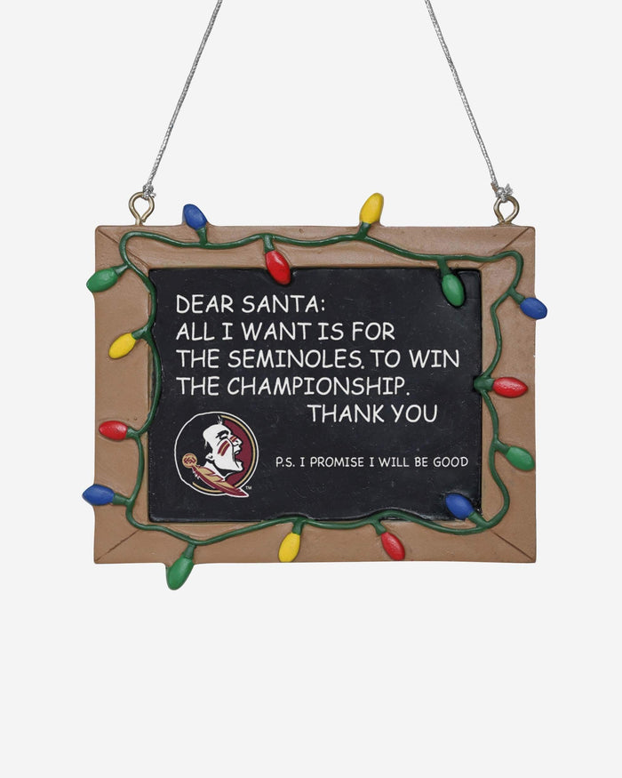 Florida State Seminoles Resin Chalkboard Sign Ornament FOCO - FOCO.com