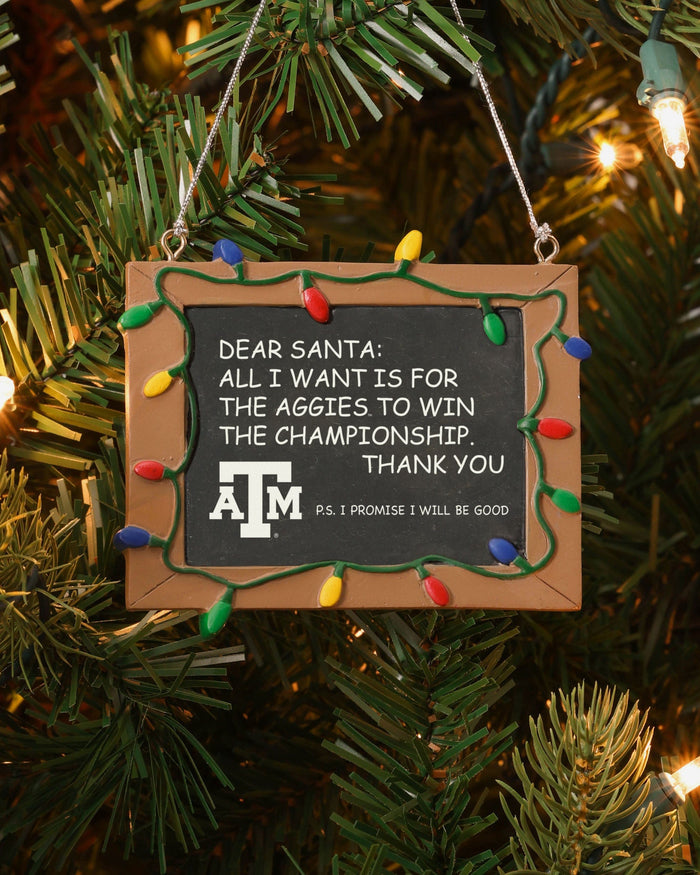 Texas A&M Aggies Resin Chalkboard Sign Ornament FOCO - FOCO.com