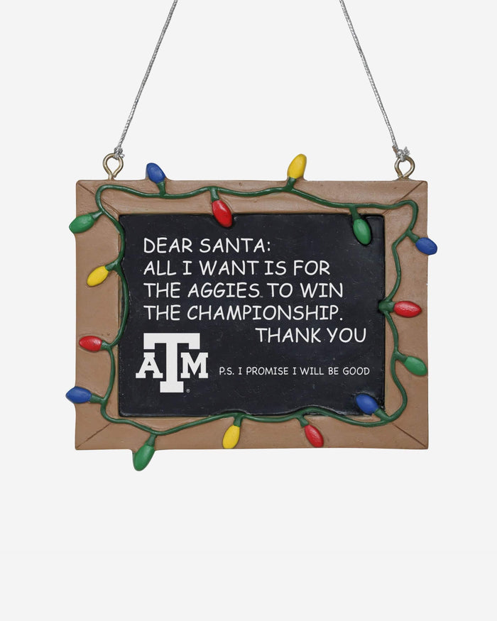 Texas A&M Aggies Resin Chalkboard Sign Ornament FOCO - FOCO.com