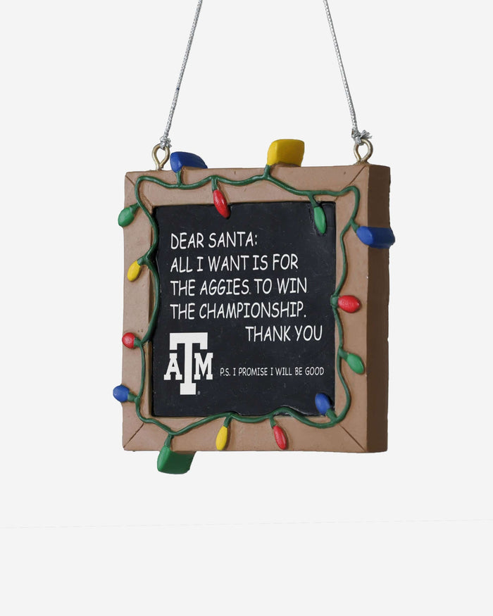 Texas A&M Aggies Resin Chalkboard Sign Ornament FOCO - FOCO.com