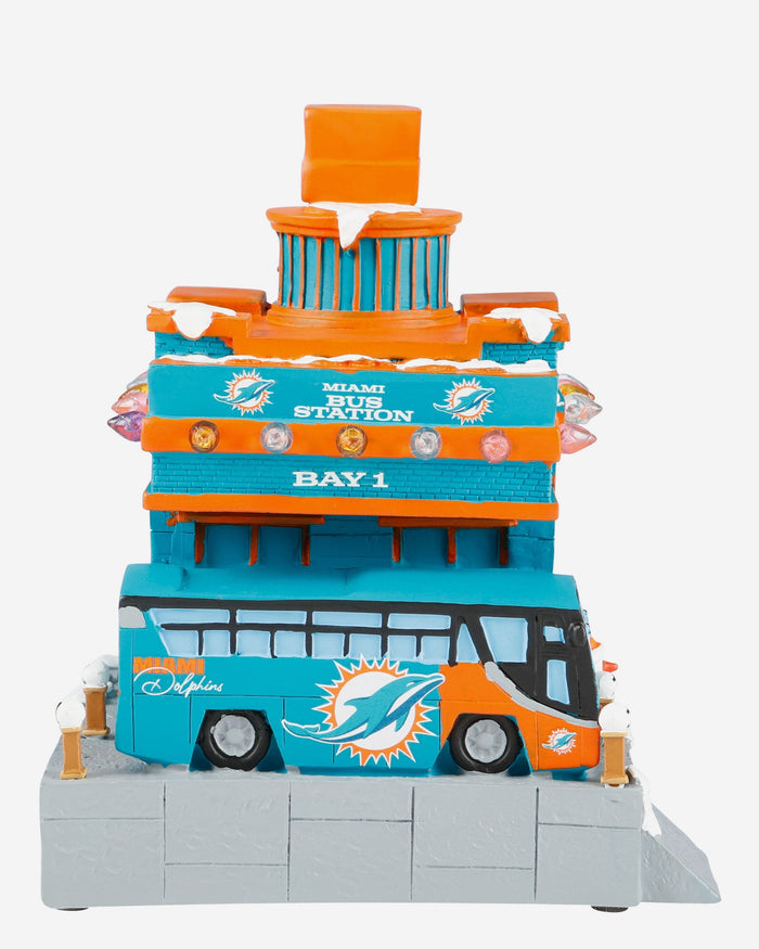 Miami Dolphins Light Up Resin Team Bus Station FOCO - FOCO.com