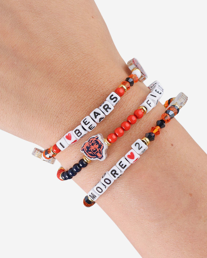 Justin Fields & DJ Moore Chicago Bears 3 Pack Player Friendship Bracelet FOCO - FOCO.com