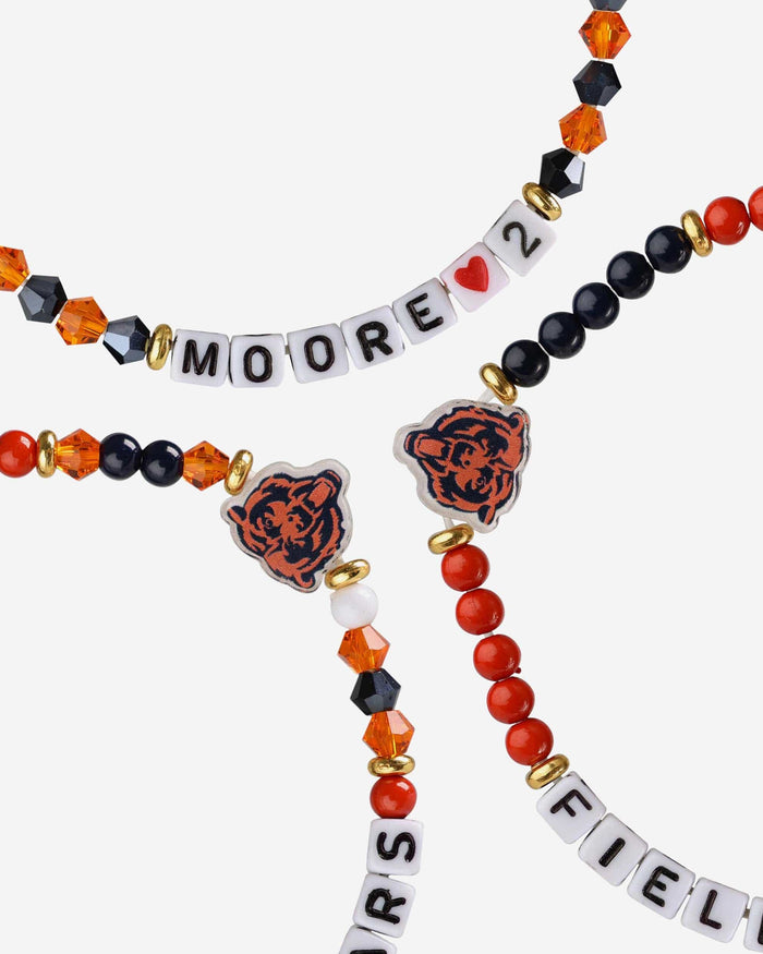 Justin Fields & DJ Moore Chicago Bears 3 Pack Player Friendship Bracelet FOCO - FOCO.com