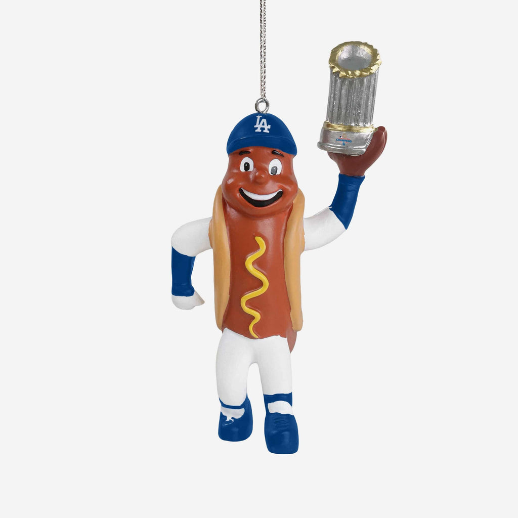 Dodger Dog Los Angeles Dodgers 2024 World Series Champions Mascot Ornament FOCO - FOCO.com