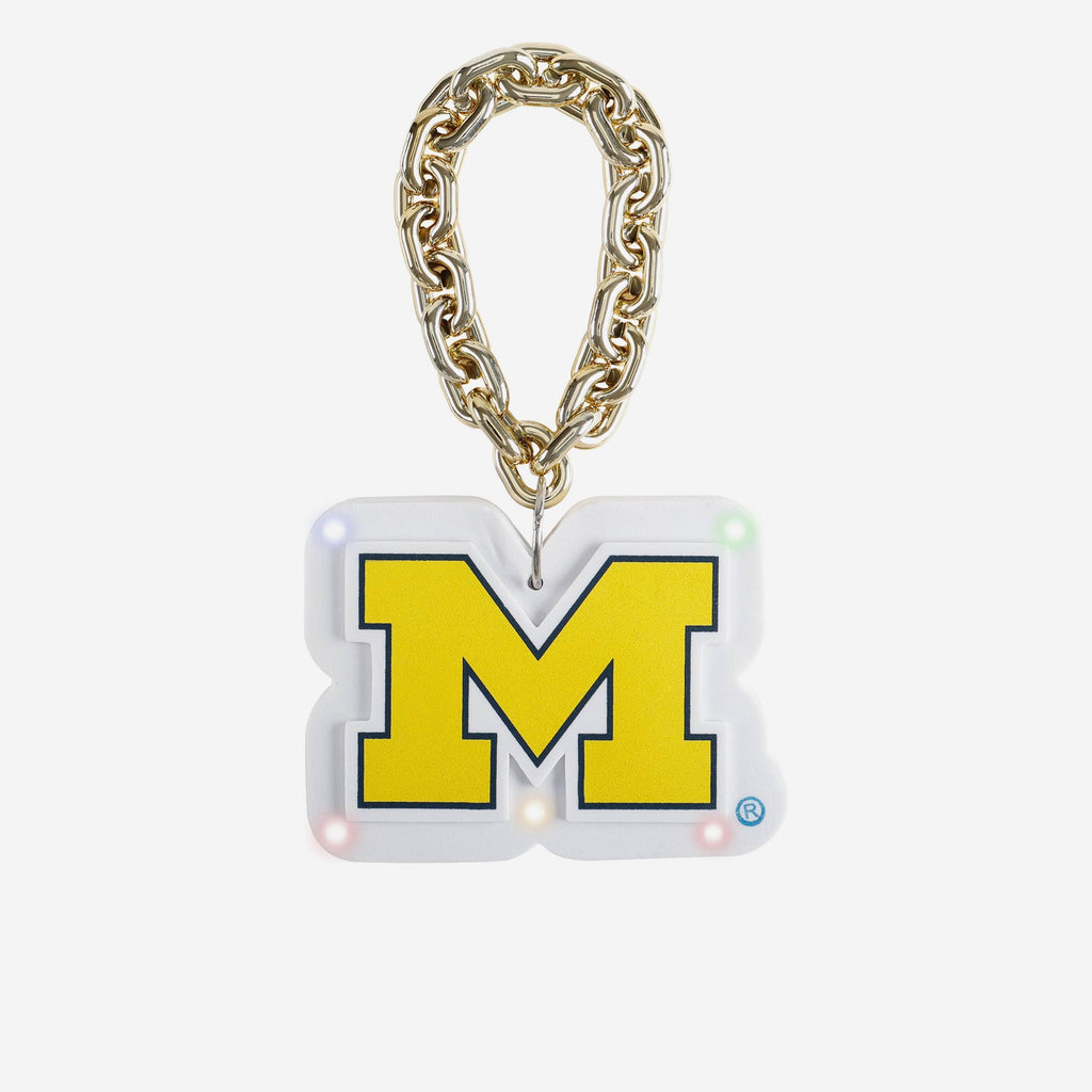 Michigan Wolverines Big Logo Light Up Chain Ornament FOCO - FOCO.com