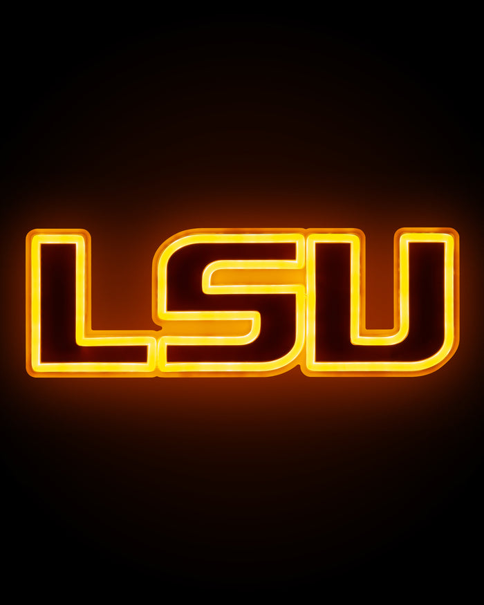 LSU Tigers LED Neon Light Up Team Logo Sign FOCO - FOCO.com