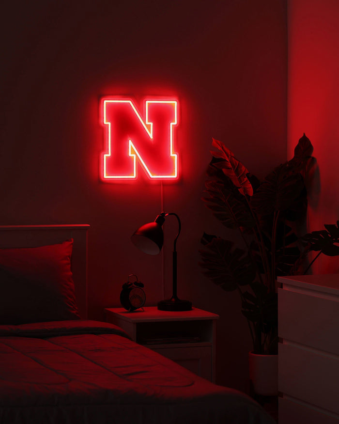 Nebraska Cornhuskers LED Neon Light Up Team Logo Sign FOCO - FOCO.com