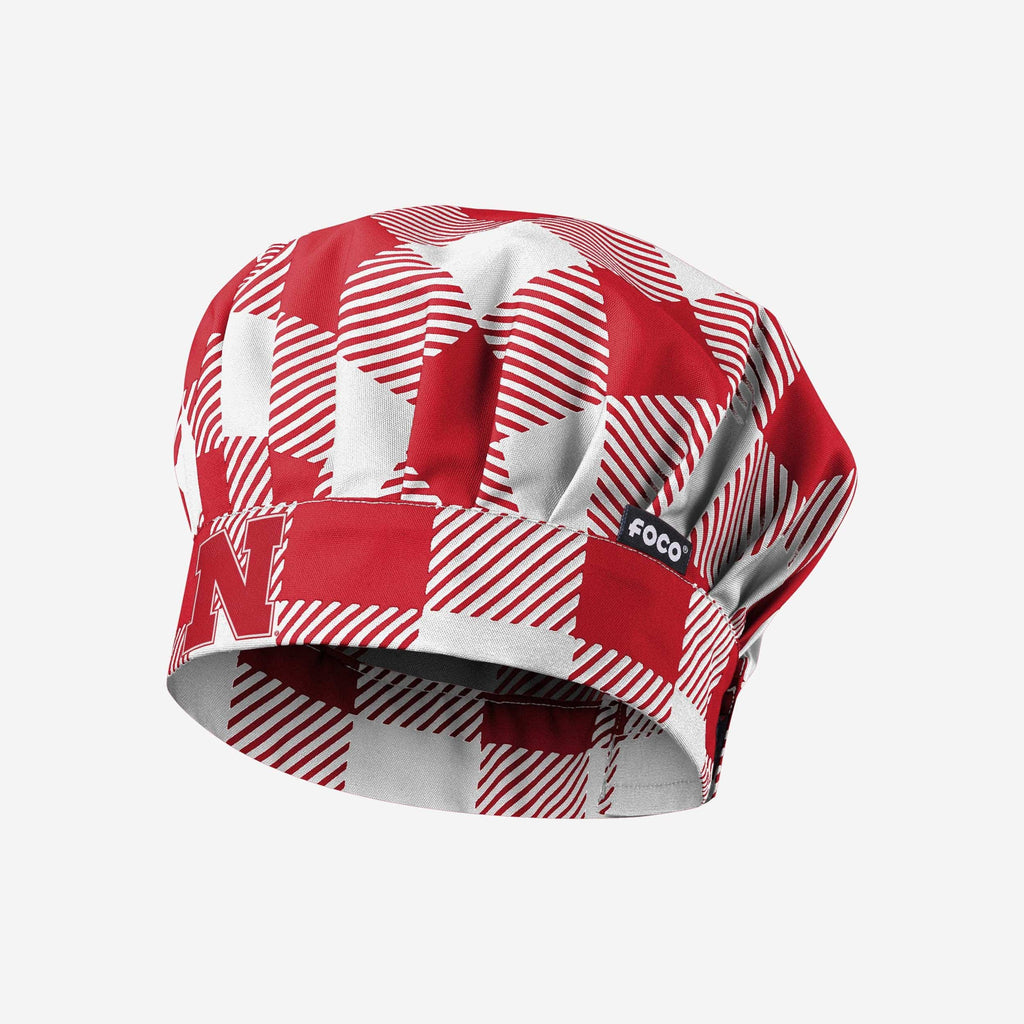 Nebraska Cornhuskers Plaid Chef Hat FOCO - FOCO.com