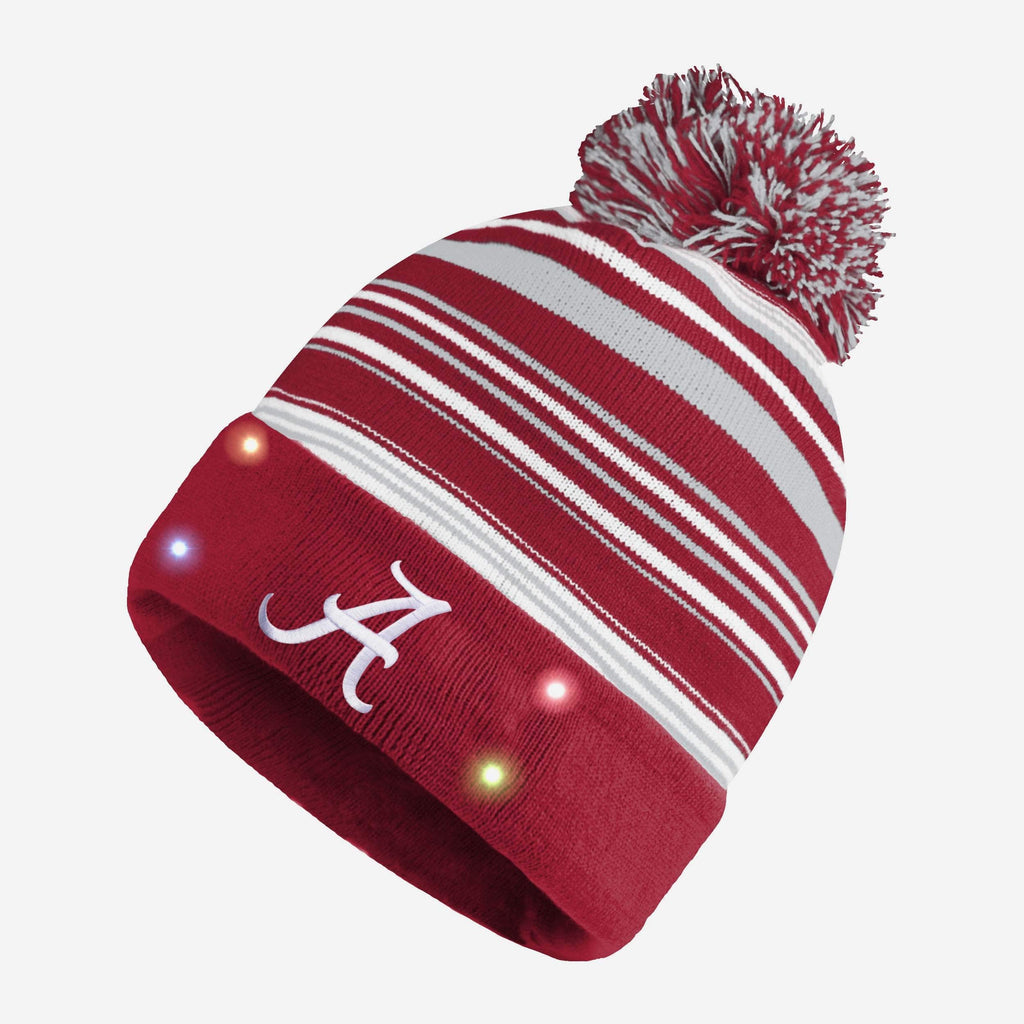 Alabama Crimson Tide Horizontal Stripe Light Up Beanie FOCO - FOCO.com