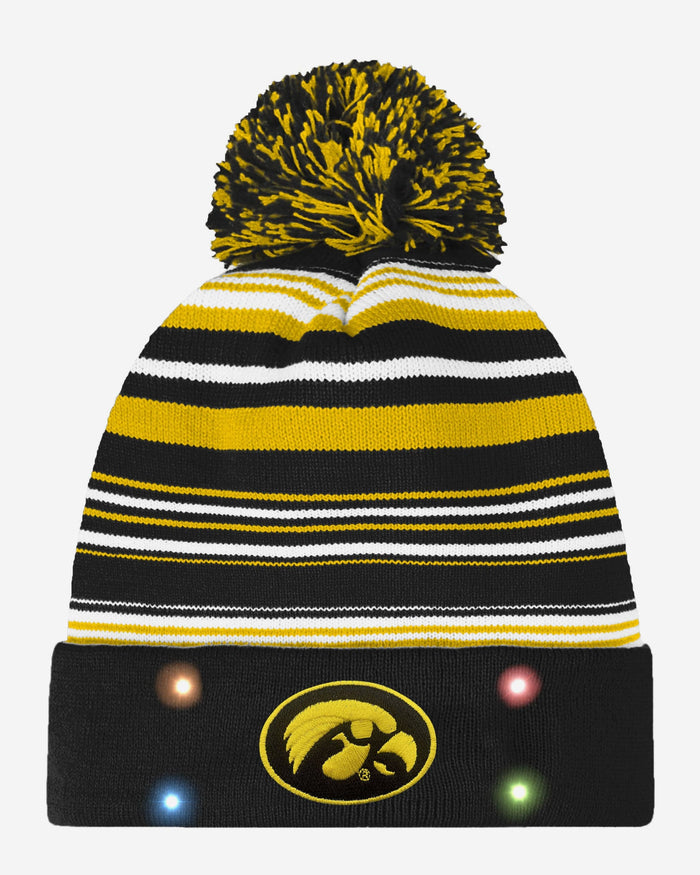 Iowa Hawkeyes Horizontal Stripe Light Up Beanie FOCO - FOCO.com