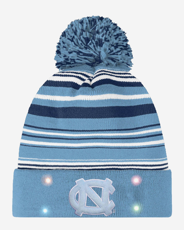 North Carolina Tar Heels Horizontal Stripe Light Up Beanie FOCO - FOCO.com