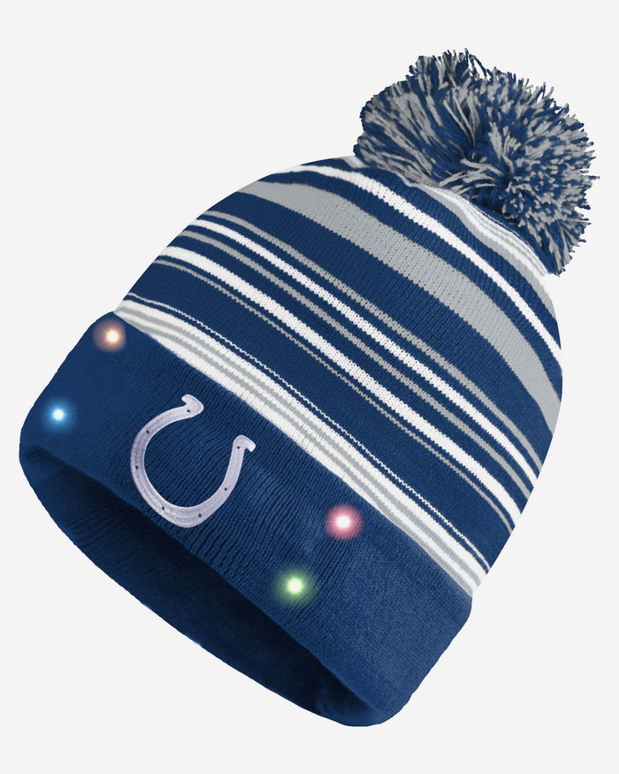 Indianapolis Colts Horizontal Stripe Light Up Beanie FOCO - FOCO.com