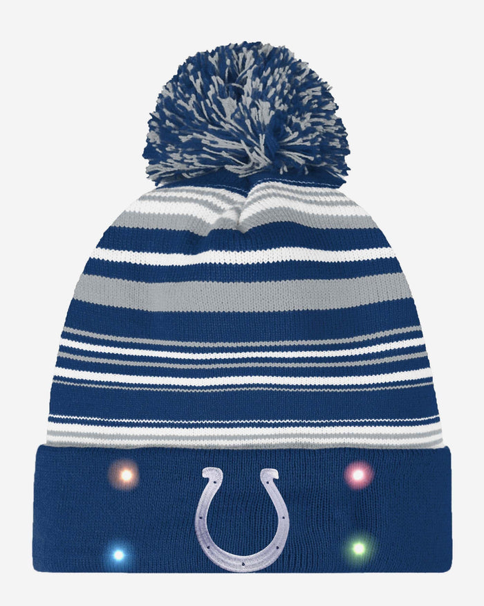 Indianapolis Colts Horizontal Stripe Light Up Beanie FOCO - FOCO.com