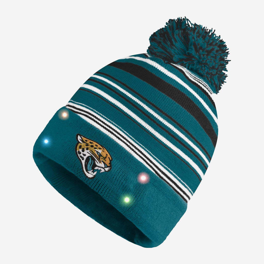 Jacksonville Jaguars Horizontal Stripe Light Up Beanie FOCO - FOCO.com