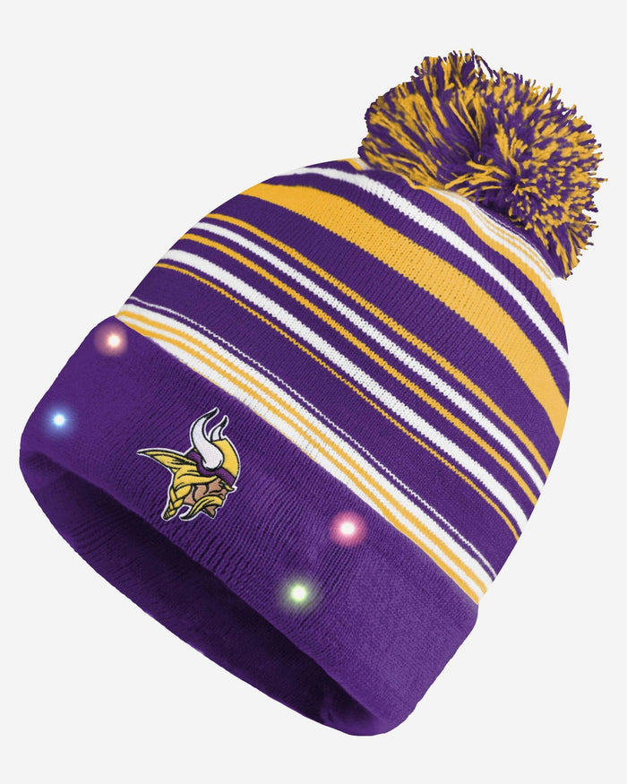 Minnesota Vikings Horizontal Stripe Light Up Beanie FOCO - FOCO.com