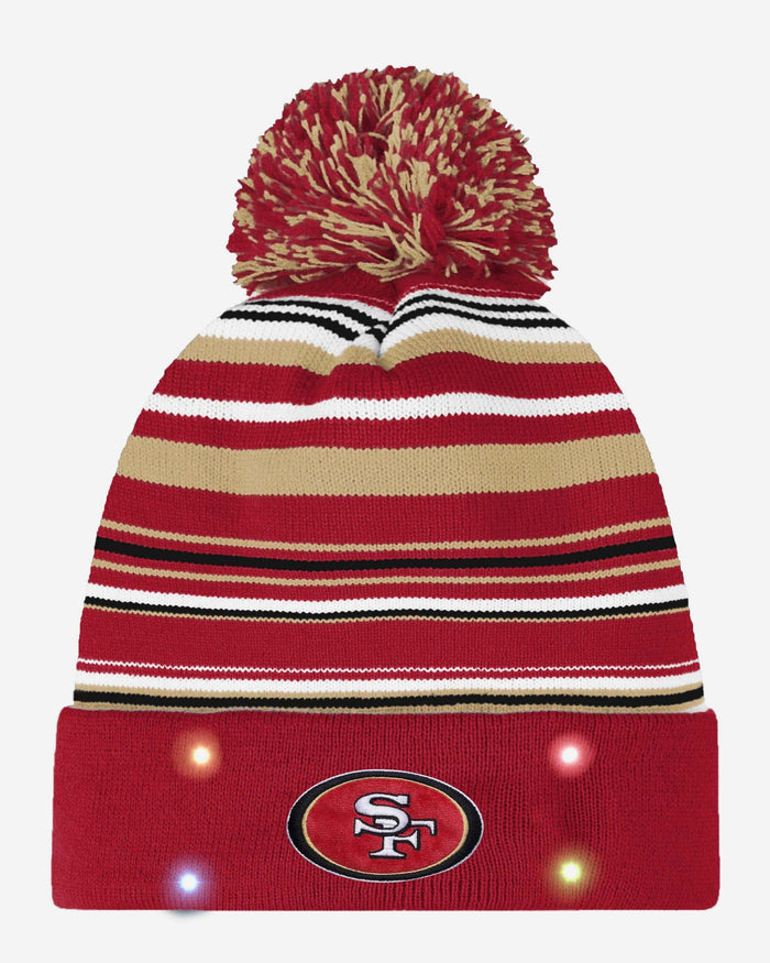 San Francisco 49ers Horizontal Stripe Light Up Beanie FOCO - FOCO.com