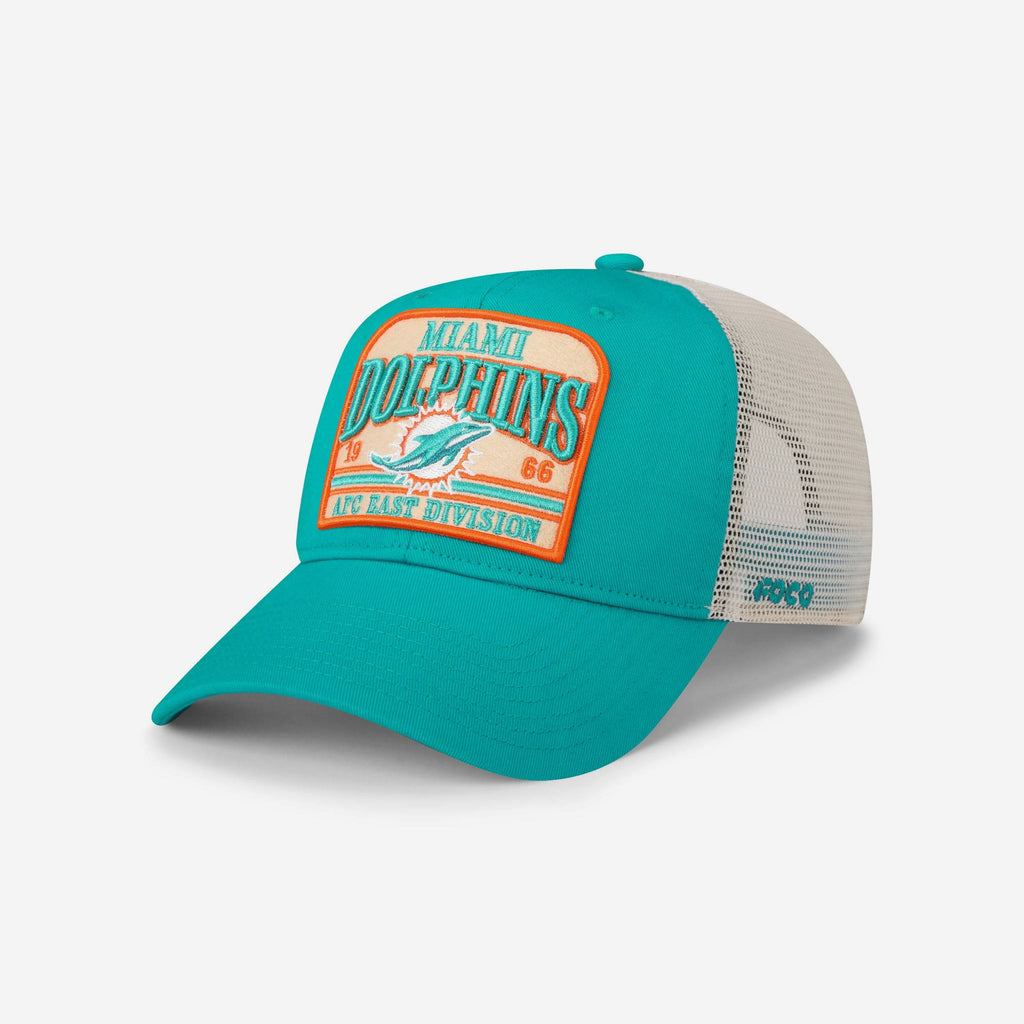 Miami Dolphins Truckstop Patch Trucker RF Cap FOCO - FOCO.com