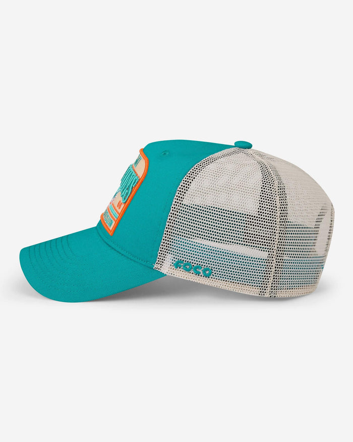 Miami Dolphins Truckstop Patch Trucker RF Cap FOCO - FOCO.com