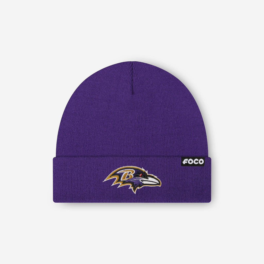 Baltimore Ravens Basic Primary Logo Beanie FOCO - FOCO.com