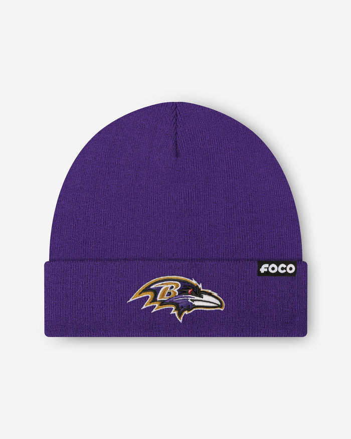 Baltimore Ravens Basic Primary Logo Beanie FOCO - FOCO.com