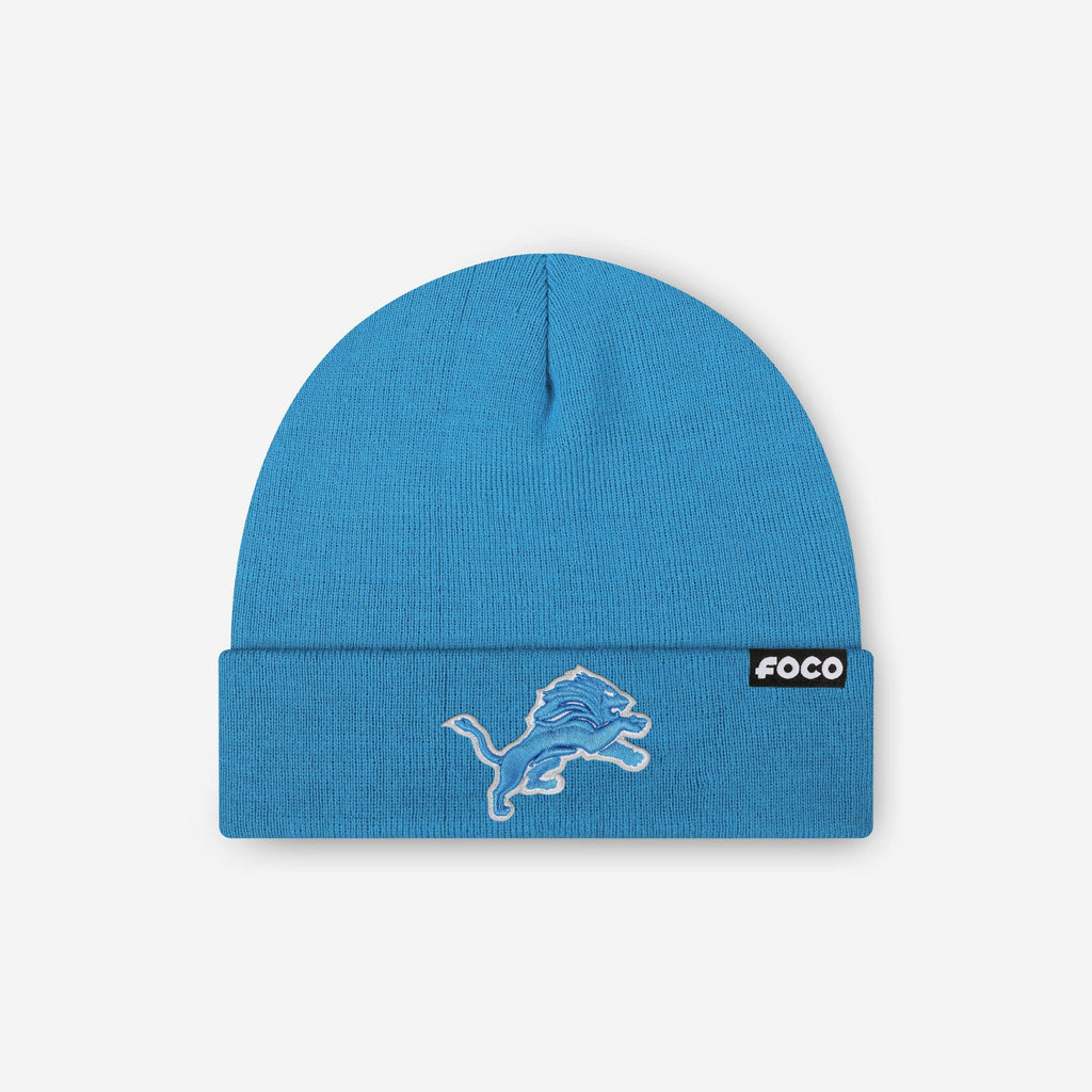 Detroit Lions Basic Primary Logo Beanie FOCO - FOCO.com