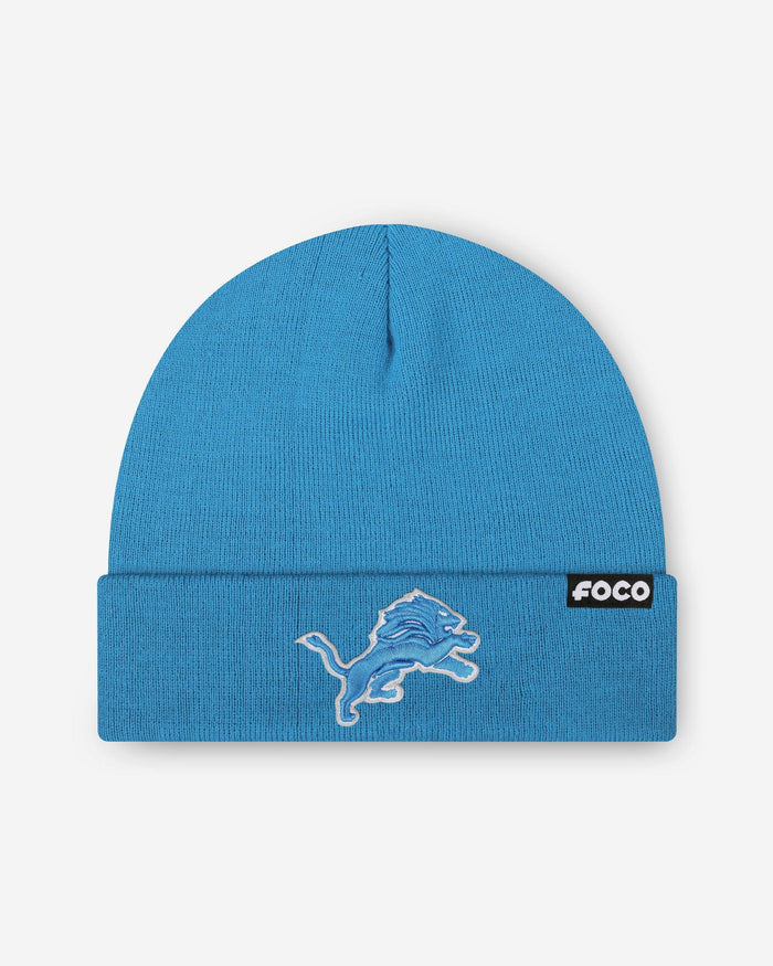 Detroit Lions Basic Primary Logo Beanie FOCO - FOCO.com