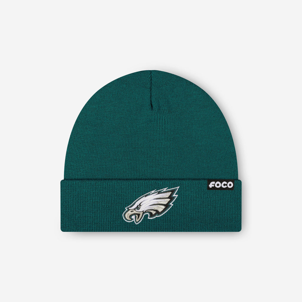 Philadelphia Eagles Basic Primary Logo Beanie FOCO Midnight Green - FOCO.com