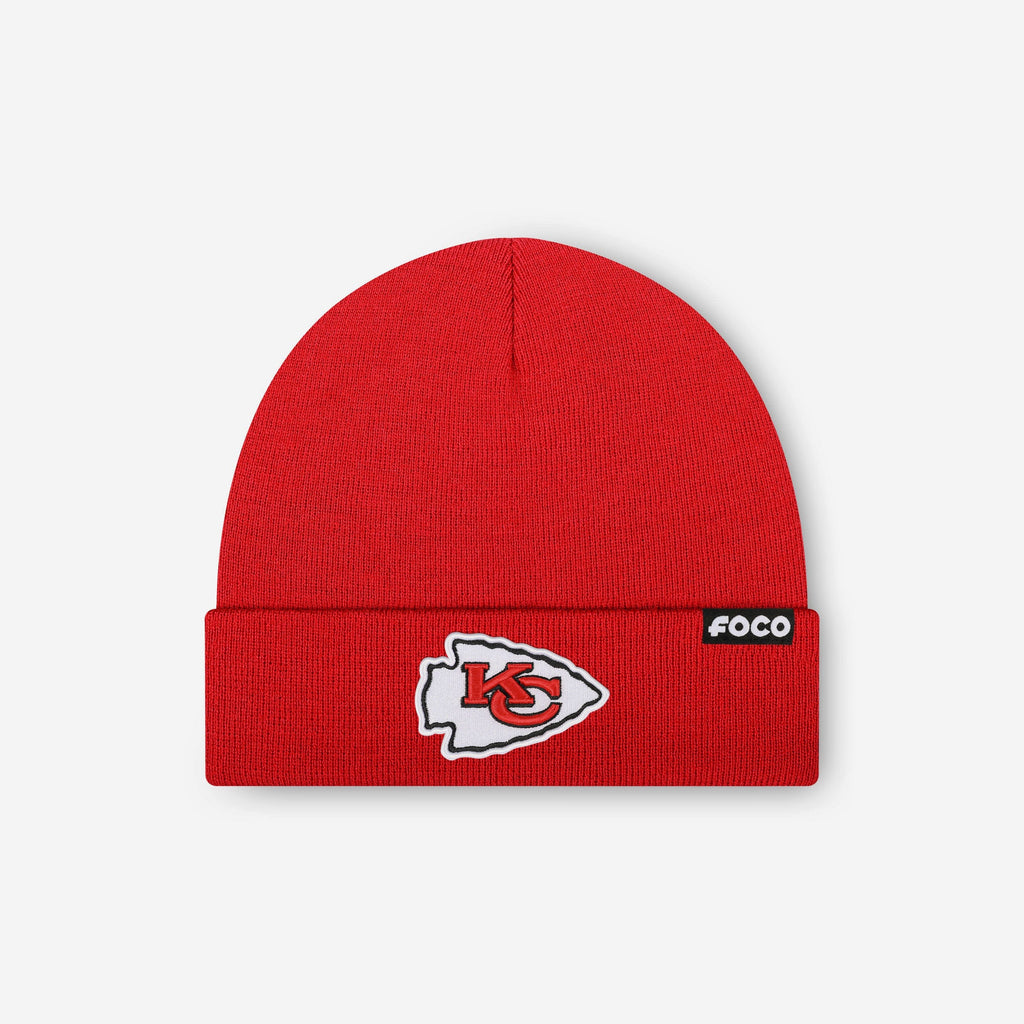 Kansas City Chiefs Basic Primary Logo Beanie FOCO - FOCO.com