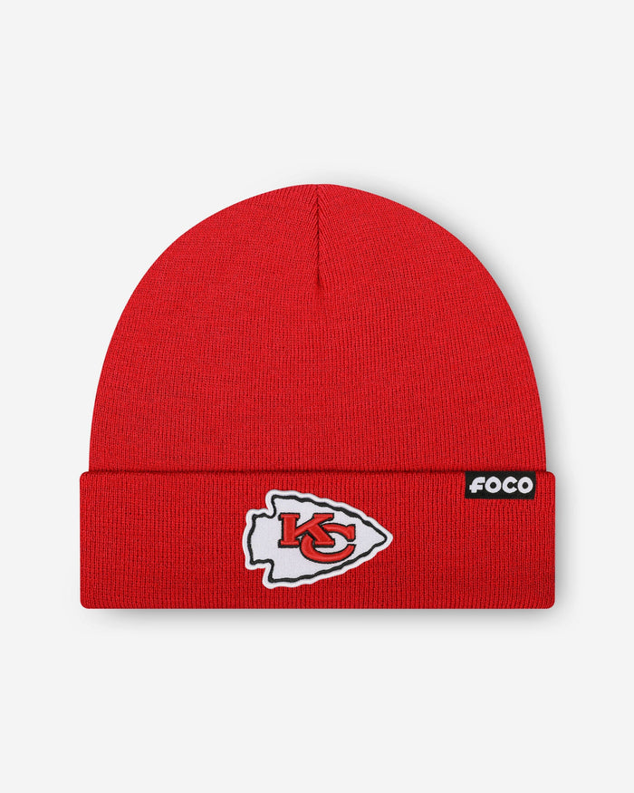 Kansas City Chiefs Basic Primary Logo Beanie FOCO - FOCO.com